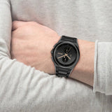 Hugo Boss Steer Chronorgaph Black Dial Black Steel Strap Watch For Men - 1514068