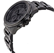 Michael Kors Brecken Chronograph Black Dial Black Steel Strap Watch For Men - MK8482