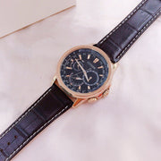 Citizen Eco Drive Calendrier Black Dial Brown Leather StrapWatch For Men - BU2023-12E