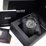 Hugo Boss Driver Chronograph Black Dial Black Steel Strap Watch for Men - 1513277