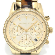 Michael Kors Ritz Chronograph Gold Dial Two Tone Steel Strap Watch for Women - MK6322