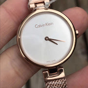 Calvin Klein Authentic Silver Dial Silver Mesh Bracelet Watch for Women - K8G23126