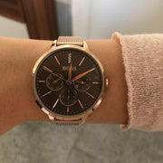 Hugo Boss Symphony Grey Dial Gold Mesh Bracelet Watch for Women - 1502424