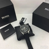 Hugo Boss Volane Chronograph Grey Dial Black Silicone Strap Watch for Men - 1513953