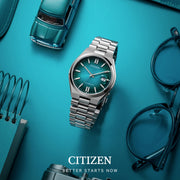 Citizen Tsuyosa Automatic Blue Dial Silver Steel Strap Watch For Men - NJ0151-88X