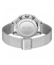 Hugo Boss Admiral Chronograph Green Dial Silver Mesh Bracelet Watch for Men - 1513905