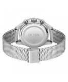 Hugo Boss Admiral Chronograph Green Dial Silver Mesh Bracelet Watch for Men - 1513905