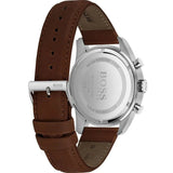 Hugo Boss Skymaster Chronograph Grey Dial Brown Leather Strap Watch for Men - 1513787