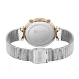 Hugo Boss Flawless Chronograph Silver Dial Silver Mesh Bracelet Watch for Women -1502551