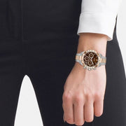Hugo Boss Novia Chronograph Brown Dial Two Tone Steel Strap Watch for Women - 1502617