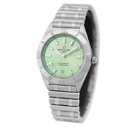 Breitling Chronomat 32 Diamonds Green Dial Silver Steel Strap Watch for Women - A77310101L1A1