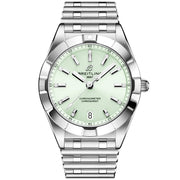 Breitling Chronomat 32 Diamonds Green Dial Silver Steel Strap Watch for Women - A77310101L1A1