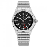 Breitling Chronomat GMT 40 Automatic Black Dial Silver Steel Strap Watch for Men - A32398101B1A1