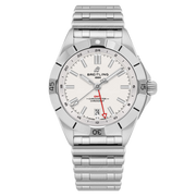 Breitling Chronomat GMT 40 White Dial Silver Steel Strap Watch for Men - A32398101A1A1
