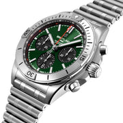 Breitling Chronomat B01 42mm Green Dial Silver Steel Strap Watch for Men - AB01343A1L1A1
