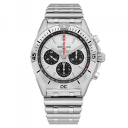 Breitling Chronomat B01 42mm Silver Dial Silver Steel Strap Watch for Men - AB0134101G1A1