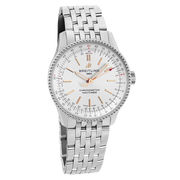 Breitling Navitimer Automatic 35 White Dial Silver Steel Strap Watch for Men - A17395F41G1A1
