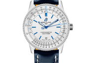 Breitling Navitimer Automatic 41mm White Dial Blue Leather Strap Watch for Men - A173263A1G1P1
