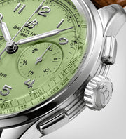 Breitling Premier B09 Chronograph 40 Green Dial Brown Leather Strap Watch for Men - AB0930D31L1P1