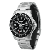 Breitling Superocean II 44mm Black Dial Black Steel Strap Watch for Men - A17392D71B1A1