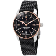 Breitling Superocean Heritage II B20 42mm Black Dial Black Mesh Bracelet Mens Watch - UB2010121B1S1