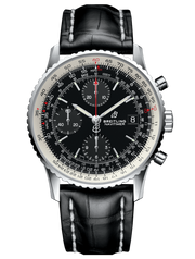 Breitling Navitimer 1 Chronograph 41mm Automatic Black Dial Black Leather Strap Mens Watch - A13324121B1P1