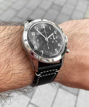 Breitling Avi Ref. 765 1953 Re-Edition Black Dial Black Leather Strap Watch for Men - AB0920131B1X1