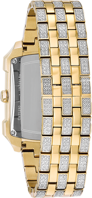 Bulova Crystal Chronograph White Dial Two Tone Steel Strap Watch for Men - 98C109