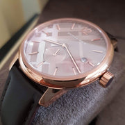 Burberry The Classic Brown Dial Brown Leather Strap Watch for Men - BU10012