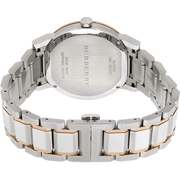 Burberry The City White Dial Two Tone Steel Strap Watch for Women - BU9006