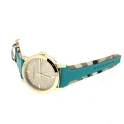 Burberry The City Gold Dial Blue Leather Strap Watch for Women - BU9018