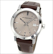 Burberry The City Grey Dial Leather Strap Watch for Men - BU9020