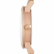 Burberry The City Diamonds Gold Dial Beige Leather Strap Watch for Women - BU9131