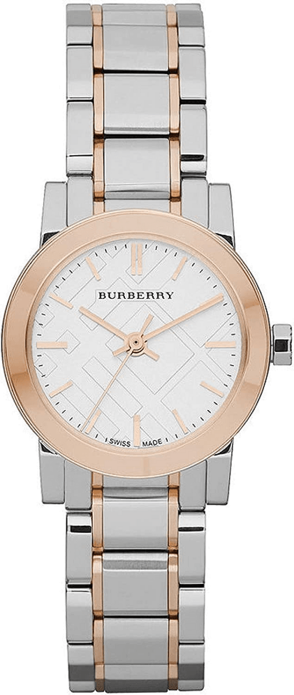 Burberry The City Silver Dial Two Tone Steel Strap Watch for Women - BU9205