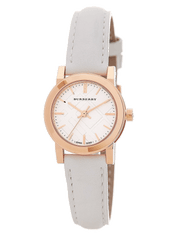 Burberry The City White Dial White Leather Strap Watch for Women - BU9209