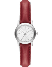 Burberry The City Silver Dial Red Strap Watch for Women - BU9232
