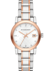 Burberry The City Silver Dial Two Tone Steel Strap Watch for Women - BU9214