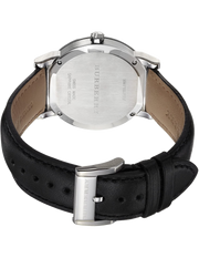 Burberry The City Black Dial Black Leather Strap Watch for Men - BU9009