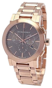 Burberry The City Grey Dial Rose Gold Steel Strap Watch for Men - BU9353