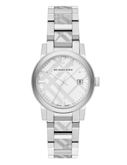 Burberry The City White Dial Silver Steel Strap Watch for Women - BU9144