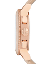 Burberry Chronograph Rose Gold Dial Beige Leather Strap Watch for Women - BU9704