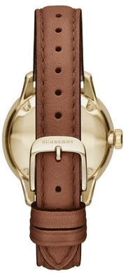 Burberry The Classic Champagne Gold Dial Brown Leather Strap Watch for Women - BU10101
