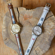 Burberry The Classic Guilloche Silver Dial Grey Leather Strap Watch for Women - BU10113
