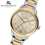 Burberry The Classic Champagne Gold Dial Two Tone Steel Strap Watch for Women - BU10118