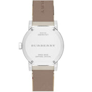 Burberry The City White Dial Beige Leather Strap Watch for Women - BU9132