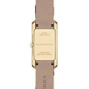 Burberry Pioneer Champagne Dial Haymarket Beige Leather Strap Watch for Women - BU9407