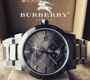 Burberry The City Black Dial Black Steel Strap Watch for Men - BU9902