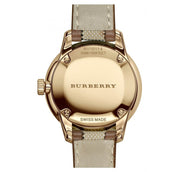 Burberry The Classic Gold Dial Brown Leather Strap Watch for Women - BU10114