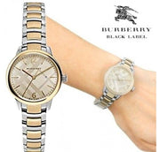 Burberry The Classic Champagne Gold Dial Two Tone Steel Strap Watch for Women - BU10118