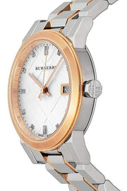 Burberry The City Diamonds White Dial Two Tone Steel Strap Watch for Women - BU9127